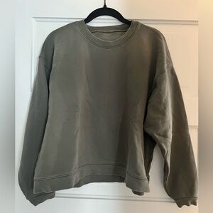 Madewell Dark Green Cropped Boxy Sweatshirt Medium